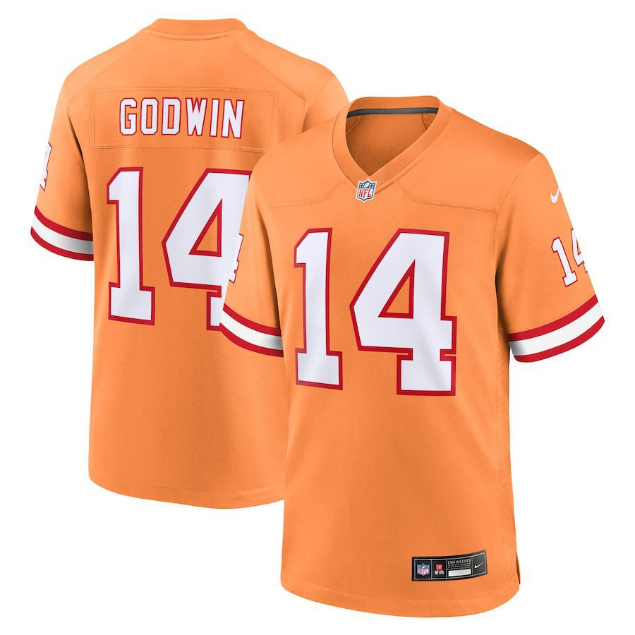 Men Tampa Bay Buccaneers 14 Chris Godwin Nike Orange Throwback Game NFL Jersey